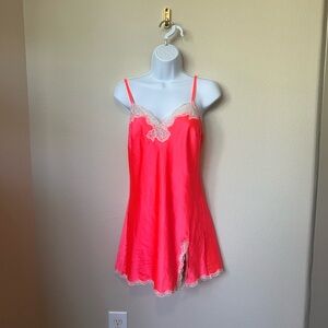 Victoria's Secret Coral Chemise with Lace Accents